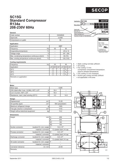 SC15G sc15g_104g8526_r134a_220v_60hz_09 ... - Secop