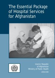 The Essential Package of Hospital Services for Afghanistan