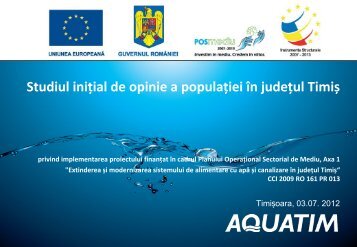Studiu de opinie clienţi - Aquatim