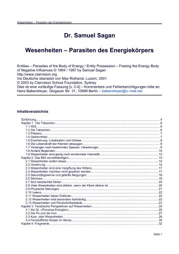 Wesenheiten - Parasiten des Energiekörpers - Angakkuq