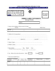 Application forms - Dibrugarh University