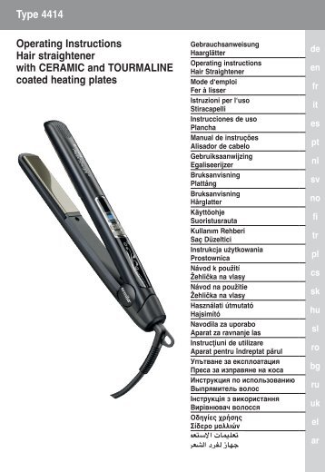 Type 4414 Operating Instructions Hair straightener with ... - Ermila