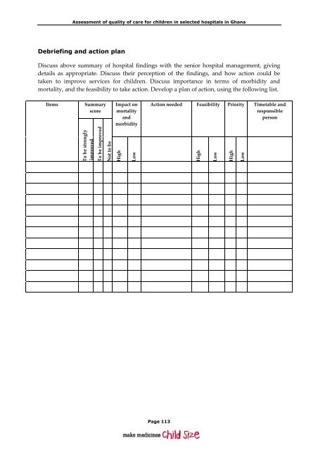 Assessment of quality of care for children in selected hospitals in ...