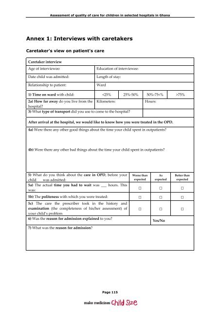 Assessment of quality of care for children in selected hospitals in ...