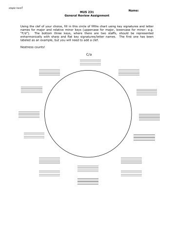 MUS 231 General Review Assignment Using the clef ... - Jkornfeld.net