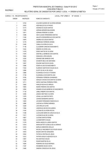 110 - recepcionista - psf urbis ii - MSM Consultoria