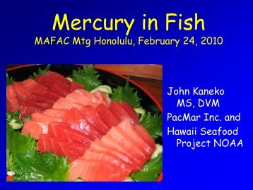 Selenium and Mercury in Fish - NOAA