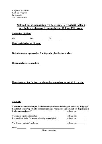 Dispensasjon fra plan og bygningsloven.pdf - Ringsaker kommune