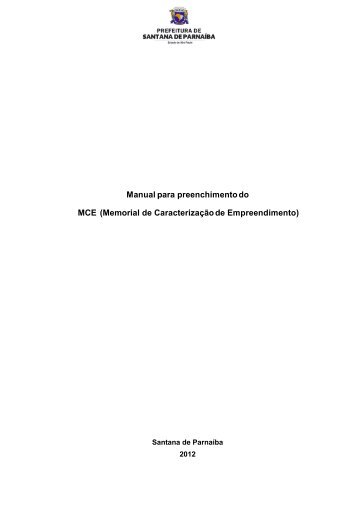 Manual para preenchimento do MCE (Memorial de Caracterização ...