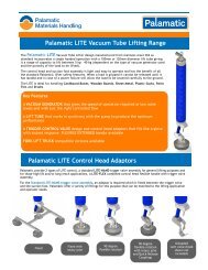 Palamatic LITE Vacuum Tube LIfter Range