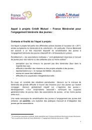 Appel à projets Crédit Mutuel – France Bénévolat ... - Associathèque