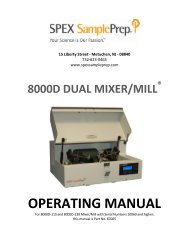 8000D MixerMill Manual 100714 abridged - SPEX SamplePrep
