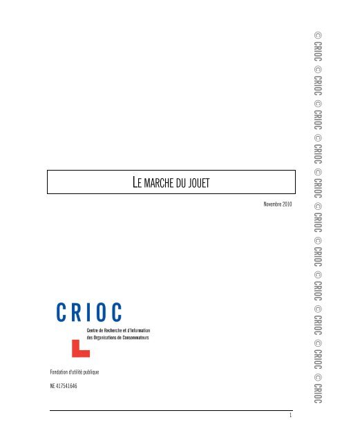 LE MARCHE DU JOUET - Crioc
