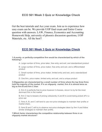 eco 561 week 6 quiz free Eco 561 academic coach but feel free to exceed this if you find it is necessary to adequately provide relevant details eco 561 week 6 knowledge check (quiz. eco 561 week 6 quiz free Eco 561 academic coach but feel free to exceed this if you find it is necessary to adequately provide relevant details eco 561 week 6 knowledge check (quiz.