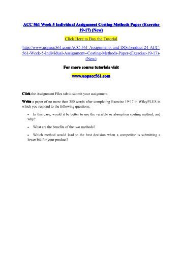 acc 561 week 1 paper Acc 561 accounting learning team paper acc 561 week 6 write a three to four page paper in which you discuss incremental analysis and the. acc 561 week 1 paper Acc 561 accounting learning team paper acc 561 week 6 write a three to four page paper in which you discuss incremental analysis and the.