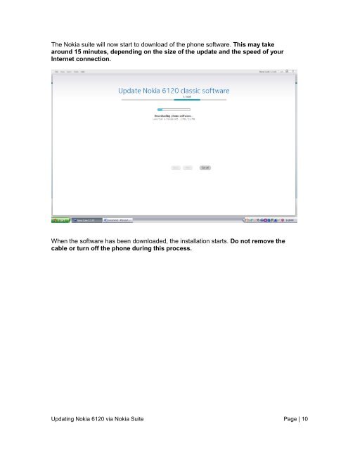 Updating the Nokia 6120 software with the Nokia Suite - Telstra