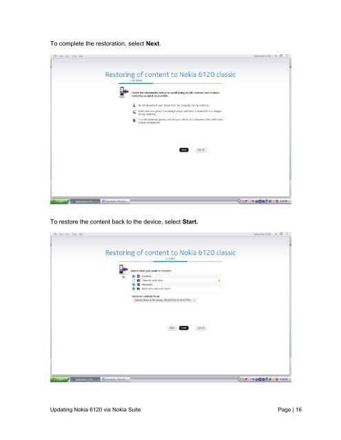 Updating the Nokia 6120 software with the Nokia Suite - Telstra