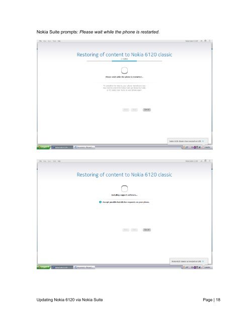 Updating the Nokia 6120 software with the Nokia Suite - Telstra
