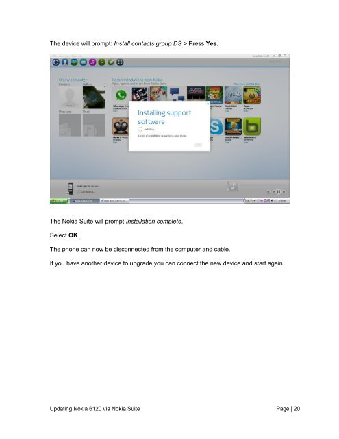 Updating the Nokia 6120 software with the Nokia Suite - Telstra