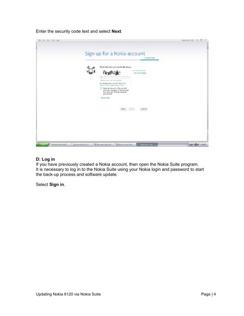 Updating the Nokia 6120 software with the Nokia Suite - Telstra