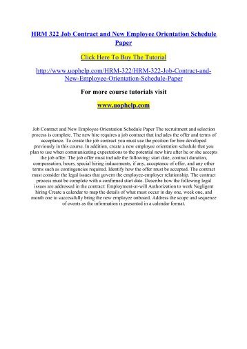 orientation schedule for new employees