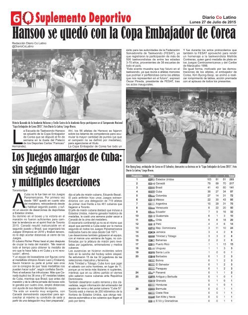 Suplemento Deportivo 27 de Julio de 2015