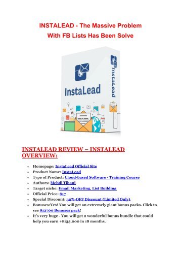 InstaLead  review & bonus - I was Shocked! 