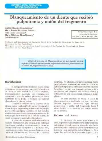 Blanqueamiento de un diente que recibiÃ³ pulpotomia v uniÃ³n del fraiffilento.pdf