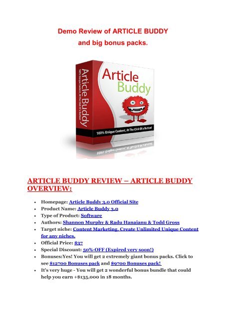 Article Buddy 3.0 REVIEW - DEMO of Article Buddy 3.0.pdf