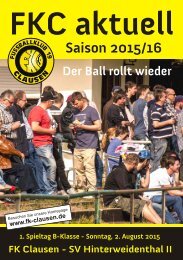 FKC Aktuell - 01. Spieltag - Saison 2015/2016