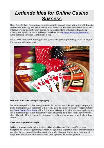 Ledende Idea for Online Casino Suksess