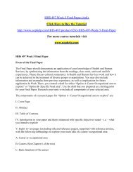 HHS 497 Week 5 Final Paper/uophelp