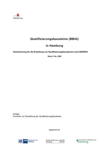 Qualifizierungsbausteine (BBiG) in Hamburg - QualiBe