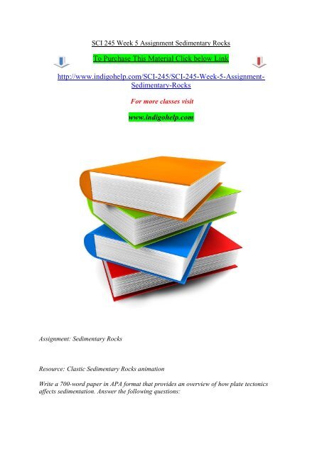 SCI 245 Week 5 Assignment Sedimentary Rocks/indigohelp