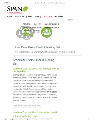 Buy Tele Verified LeadDesk End Users List from Span Global Services