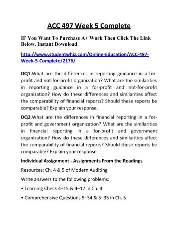 ACC 497 Week 5 Complete UOP Class Home work Help