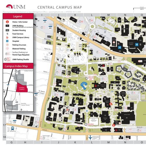 central campus map - University of New Mexico