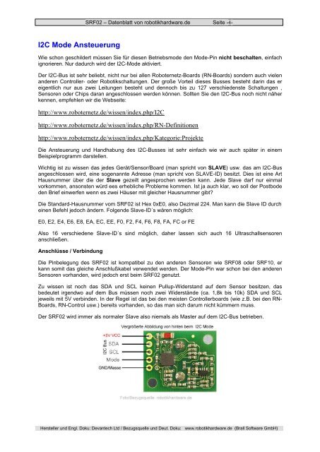 SRF02 - Robotikhardware.de