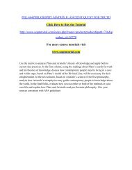PHL 464 PHILOSOPHY MATRIX II ANCIENT QUEST FOR TRUTH/ Uoptutorial