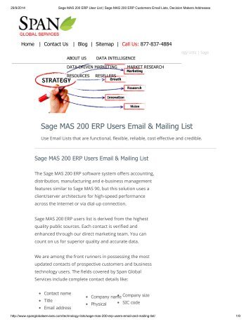 Sage MAS 200 End User List from Span Global Services