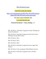 PHL 458 Entire Course/TutorialRank