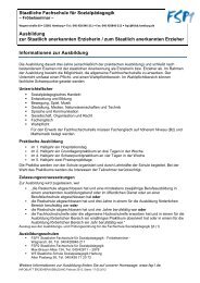 Infoblatt Erzieherausbildung 2013 - Fachschule für Sozialpädagogik