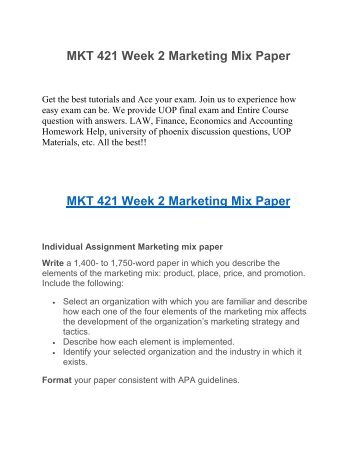 four elements of marketing mix