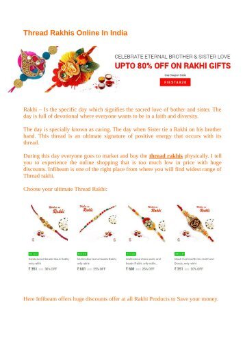 Thread Rakhi Online Shopping From Infibeam