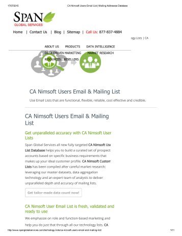 Targeted CA Nimsoft Customer Lists from Span Global Services