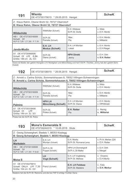 Fohlenschaukatalog Kaltblut II 2015