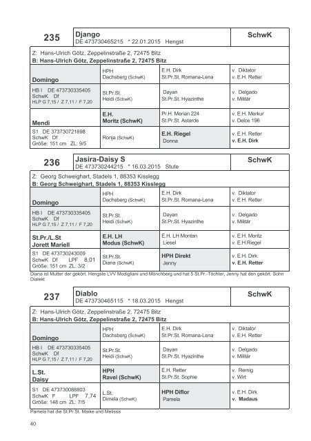 Fohlenschaukatalog Kaltblut II 2015