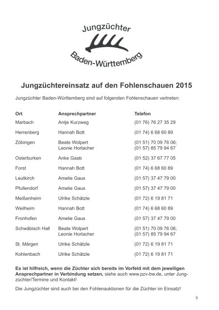 Fohlenschaukatalog Kaltblut II 2015