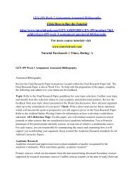 GEN 499 Week 3 Assignment Annotated Bibliography/Tutorialrank