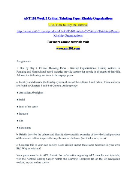 What Is A Thesis Of An Essay Ant Week Critical Thinking Paper Kinship Organizationsantdotcom Writing A High School Essay also Business Essay Examples Ant Week Critical Thinking Paper Kinship Organizations The Yellow Wallpaper Analysis Essay